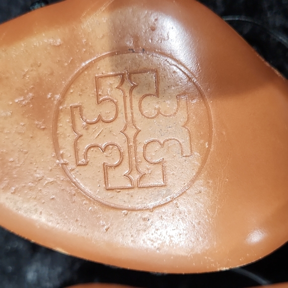 Tory Burch Black Satin and Crystal's with Leather sole Size 38.5 - Picture 11 of 11